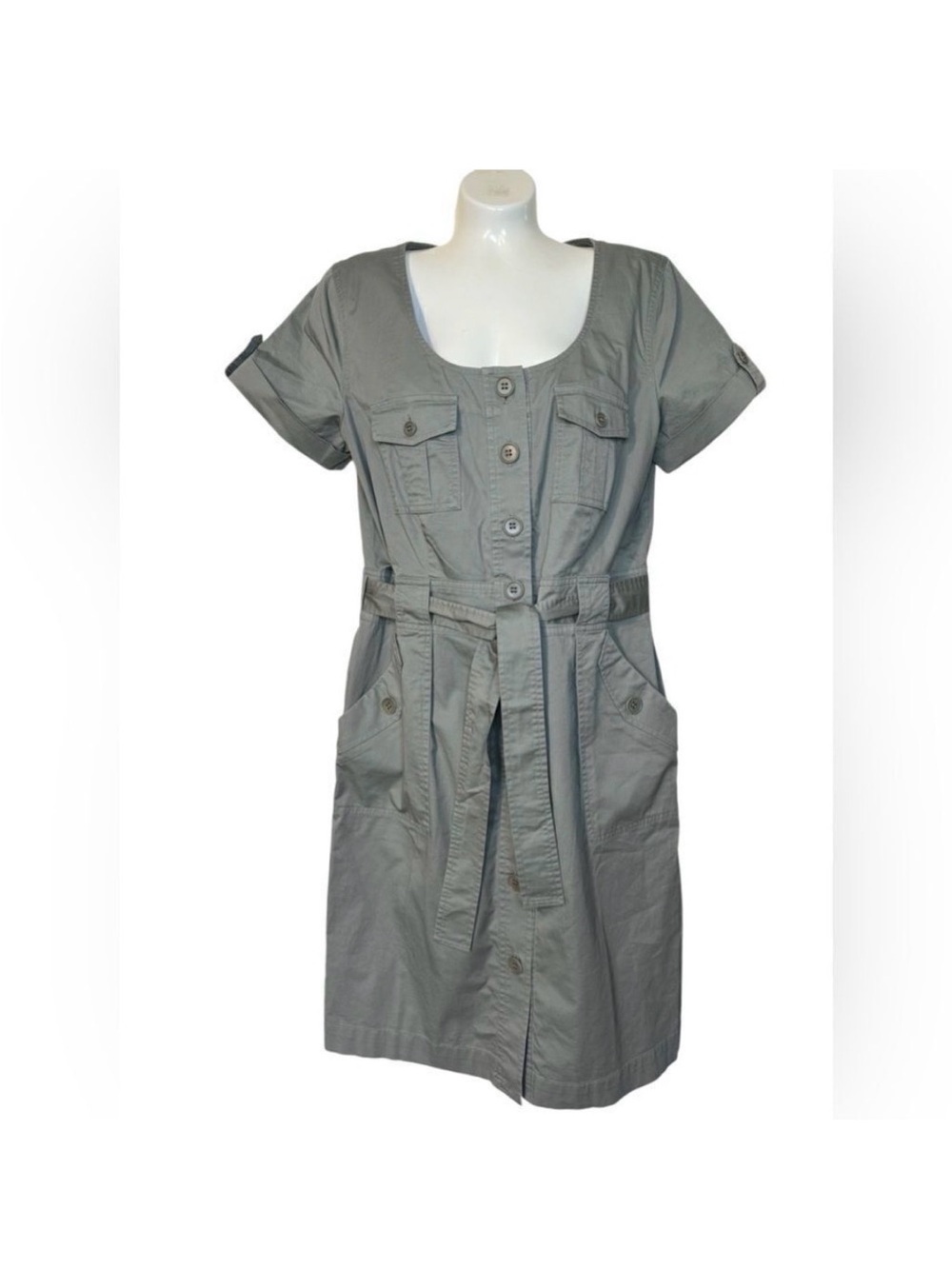 NWT Talbots Green Button Down Safari Dress